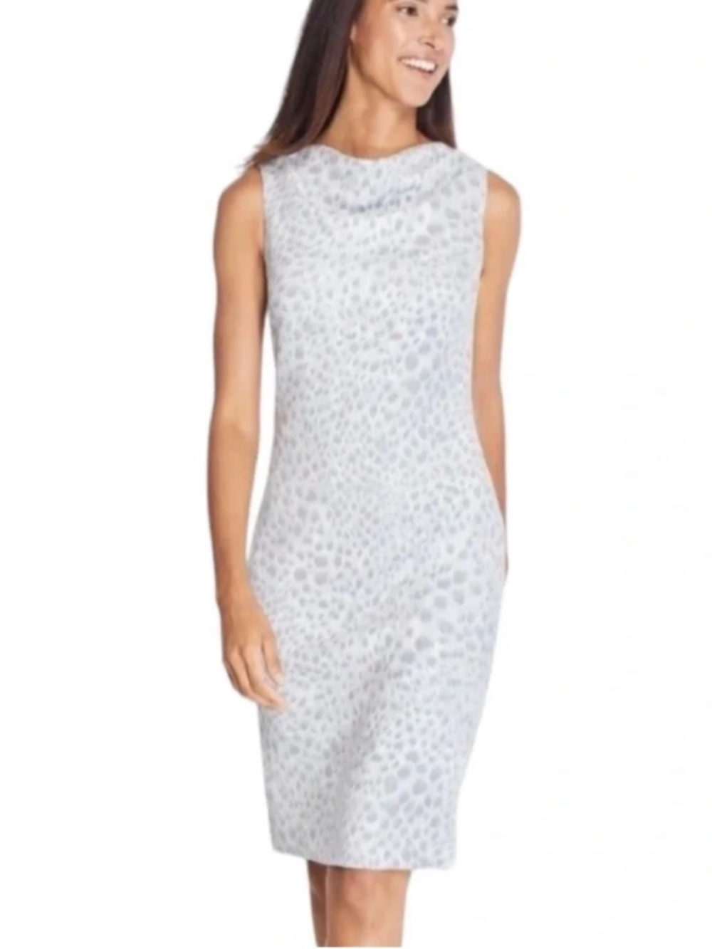 J. McLaughlin Delilah Faux Suede Leopard Print Sheath Dress M Neutral Career NWT